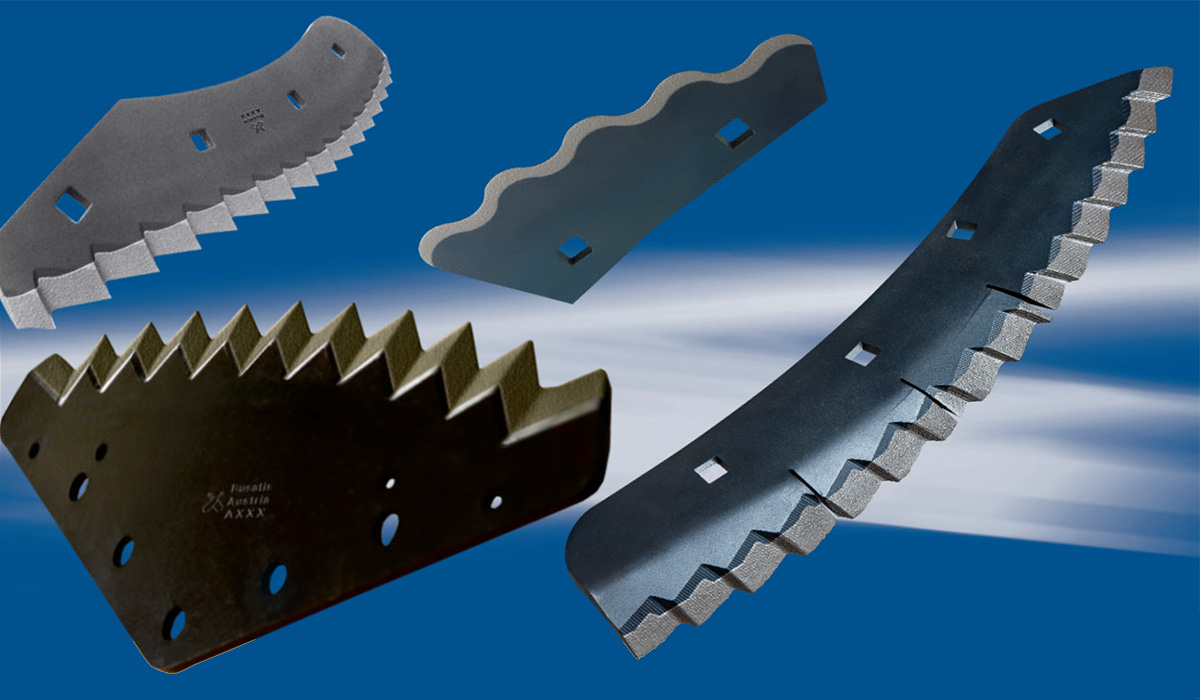 coltelli per autocaricanti, presse e carri miscelatori